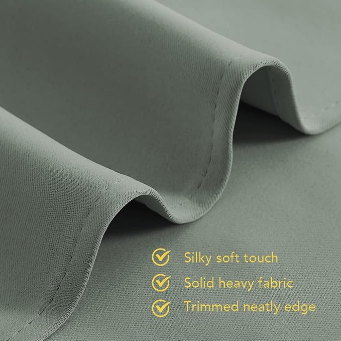 NICETOWN Greyish Green Blackout Draperies Curtains - Image 5