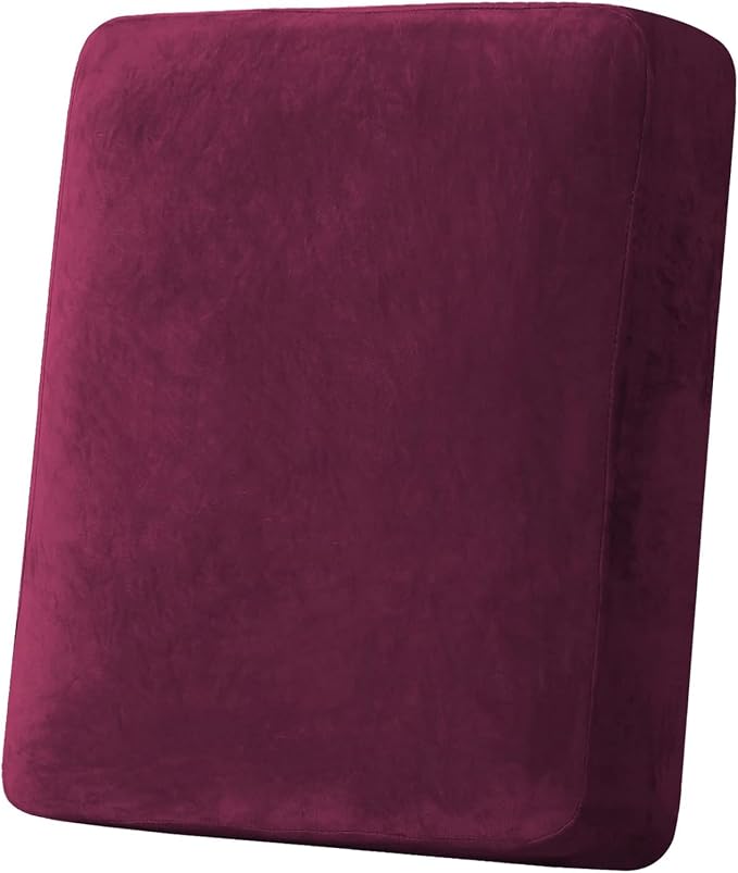 H.VERSAILTEX Velvet Stretch Couch Cushion Cover Plush Cushion Slipcover by HVERSAILTEX