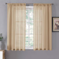 Tollpiz Short Sheer Curtains Living Room Linen Textured Curtain Sheers Light by Tollpiz