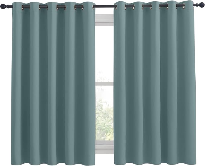 NICETOWN Thermal Insulated Greyish Blue Blackout Curtains - Image 2