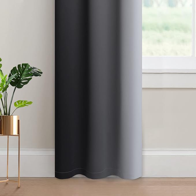 Yakamok Light Blocking Ombre Curtains, Room Darkening Grommet Window Drapes - Image 4