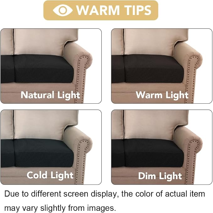 H.VERSAILTEX High Stretch Couch Cushion Covers, Chair Sofa Seat Slipcovers - Image 3