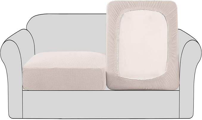 H.VERSAILTEX High Stretch Couch Cushion Covers, Chair Sofa Seat Slipcovers by HVERSAILTEX