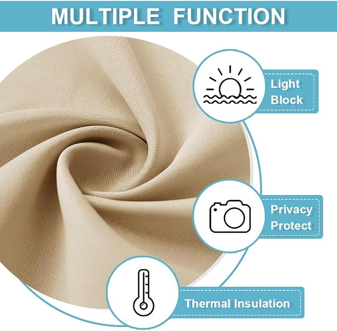 RYB HOME Curtains for Bedroom Living Room 63 inches Long, Thermal Insulated - Image 5