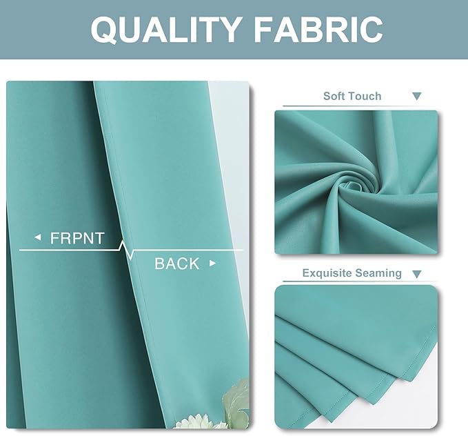 ChrisDowa Blackout Curtains for Bedroom and Living Room 102 Inches Long | 2 - Image 3
