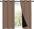 NICETOWN Cappuccino Bedroom Full Blackout Cold Blocking Short Curtain Panels by NICETOWN
