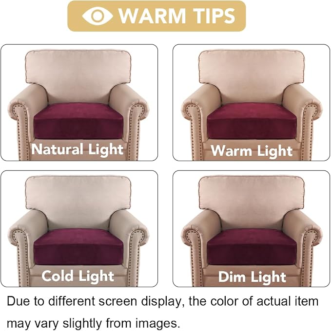H.VERSAILTEX Velvet Stretch Couch Cushion Cover Plush Cushion Slipcover - Image 6
