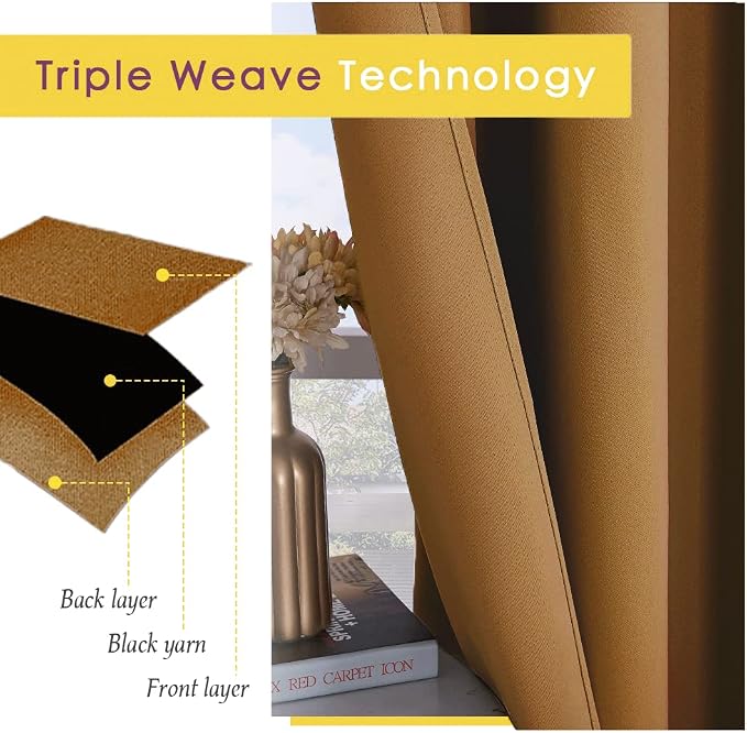 NICETOWN Sleek Blackout Curtains 72 inches Length - Image 3