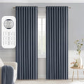 MIULEE Stone Blue Back Tab Blackout Curtains 72 Inch Length 2 Panels Set by MIULEE