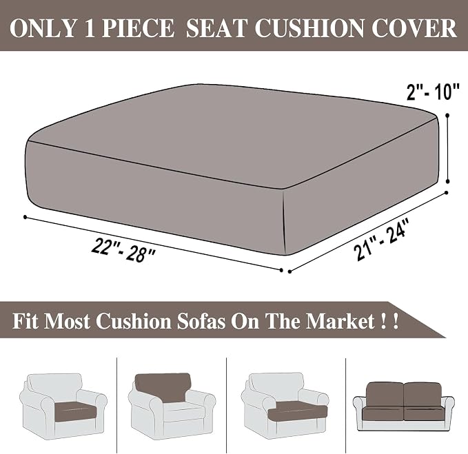 Couch Cushion Cover Seat Cushion Cover Stretch Armchair Cover Separate - Image 6