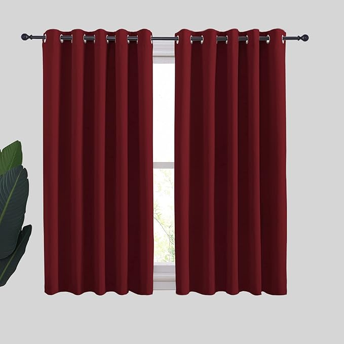 NICETOWN Christmas Burgundy Window Curtains Blackout Drapes, Thermal Insulated by NICETOWN