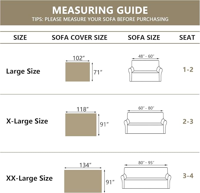 MYSKY HOME Light Gery Chenille Sofa Cover - Image 6