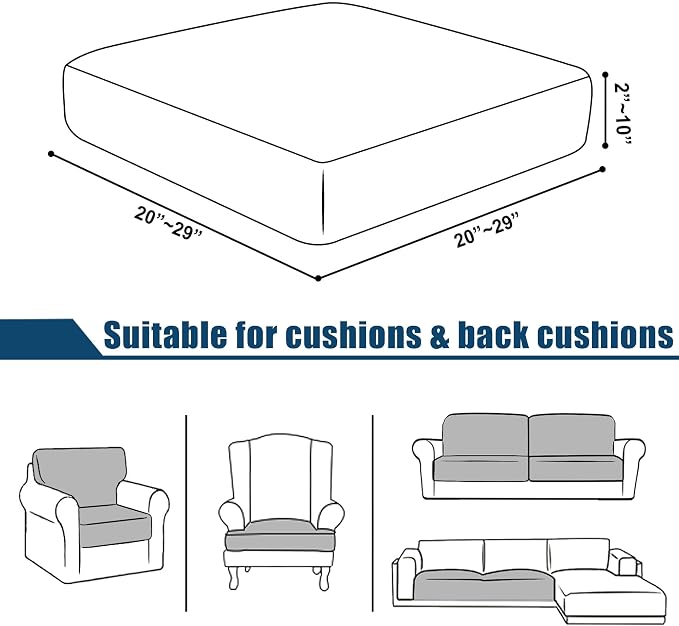 Water Resistant Sofa Cushion Slipcovers, RV Seat Cushion Covers High Stretch - Image 3