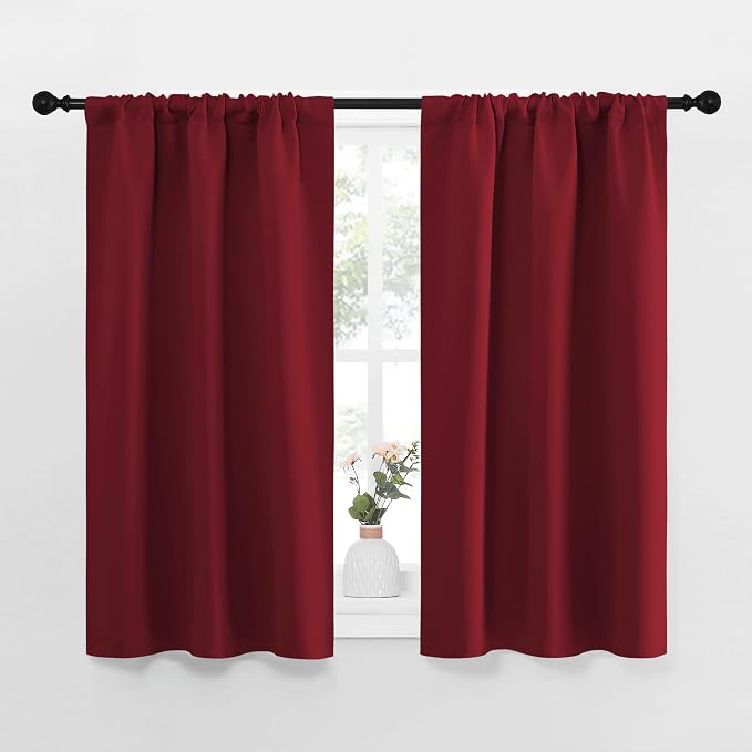 NICETOWN Christmas Burgundy Curtains Blackout Drape Panels by NICETOWN