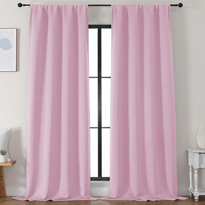 Simplebrand Ava Pink Blackout Curtains by Simplebrand