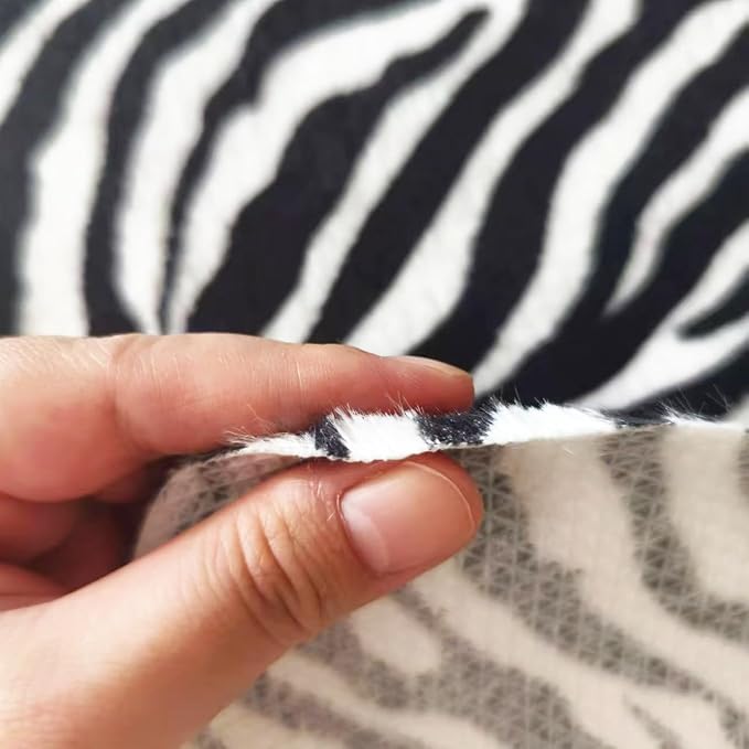 Faux Fur Zebra Animal Print Rug Perfect Throw Area Rug Carpet Floor Mat - Image 6