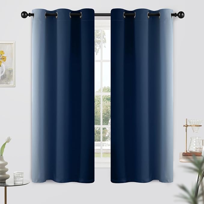 Yakamok Light Blocking Ombre Curtains, Room Darkening Grommet Window Drapes - Image 2