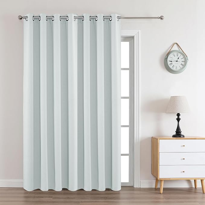 Joydeco Greyish White Custom Solid Single Blackout Curtain by JOYDECO