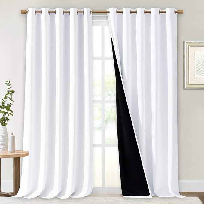NICETOWN White 100% Blackout Curtains by NICETOWN