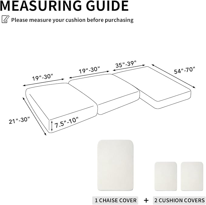 Easy-Going Stretch 3 Pieces Couch Cushion Covers - Image 2