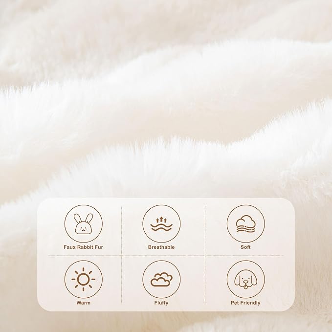 HANDONTIME White Sofa Covers Dog Couch Cover Rabbit Plush L Shaped Couch Covers - Image 2