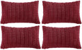 Fancy Homi 4 Packs Burgundy Decorative Throw Pillow Covers 12x20 Inch by Fancy+Homi