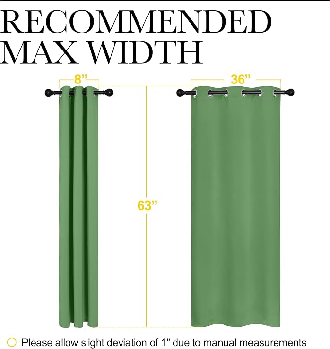NICETOWN Room Darkening Curtains 63" Long Set of 2 - Image 7