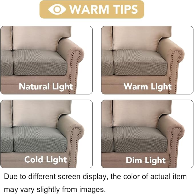 H.VERSAILTEX High Stretch Couch Cushion Covers, Chair Sofa Seat Slipcovers - Image 3