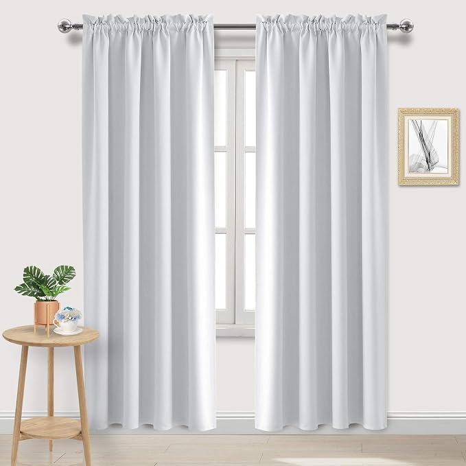 DWCN White Curtains for Living Room Thermal Insulated, Energy Saving & Noise by DWCN