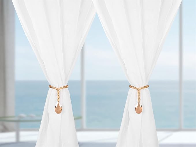 SUQ I OME 1 Pair of Luxury Crystal Beaded Magnetic Curtain Tieback and Holdback - Image 4