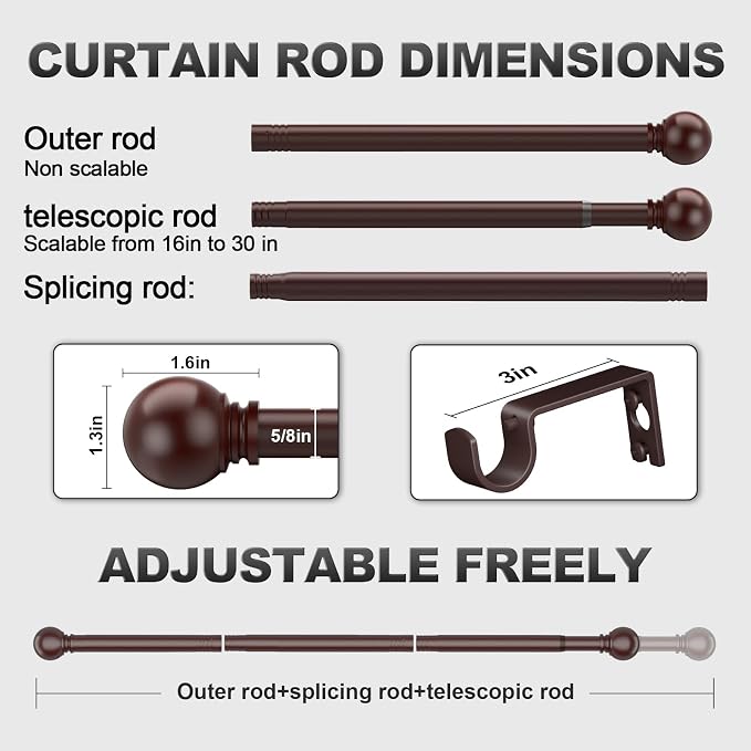 Bronze Curtain Rods for Windows - Image 4