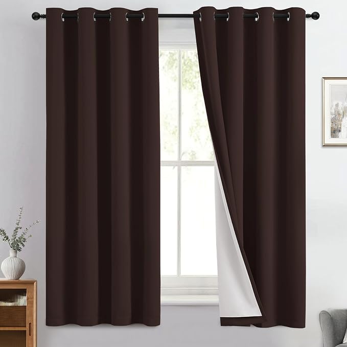 Yakamok 100% Blackout Curtain Panels 63 inches Cold and Light Blocking Drapes by Yakamok