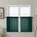 Gwine Hunter Green Sheer Curtain Tiers 24 Inch Length, Light Filtering Voile by Gwine