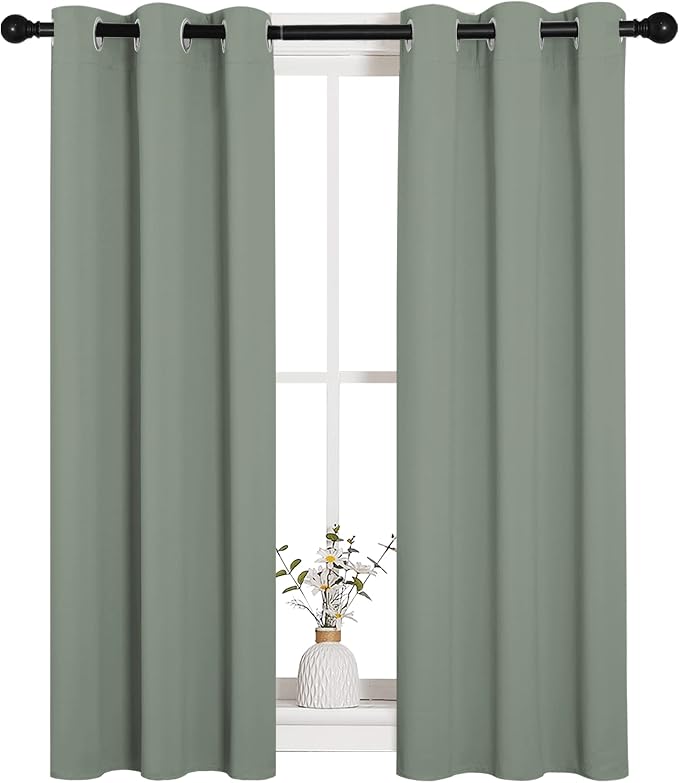 NICETOWN Bedroom Curtain Panels Blackout Draperies, 1 Pair, 29 by 40 inches - Image 2