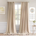 MIULEE Back Tab Beige Curtains 96 Inch Long 2 Panels Set by MIULEE
