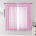 Lecloud Light Pink Sheer Curtains 63 Inch Length 2 Pcs, Dual Rod Pockets Light by Lecloud