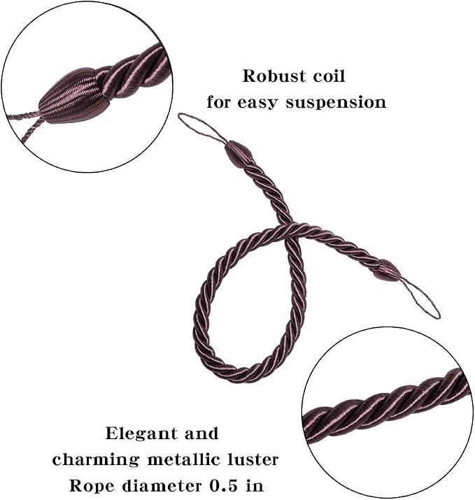 BEL AVENIR Curtain Ropes Tiebacks Tie-Backs, Curtain Handmade Holdbacks - Image 2