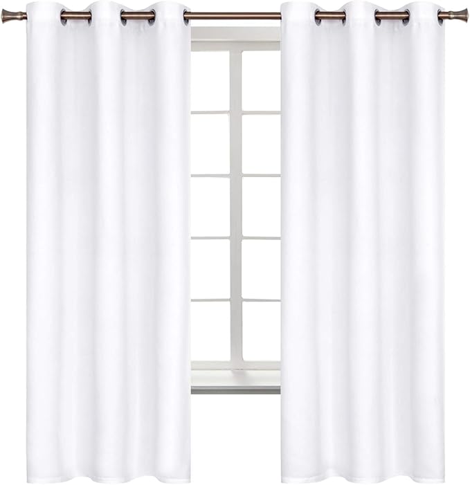 BGment White Curtains 63 Inch Length by BGment