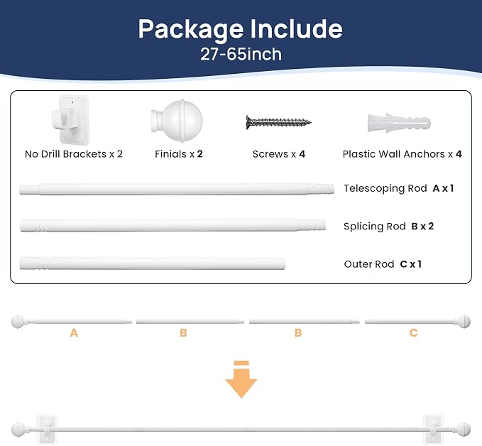 ENJOYBASICS No Drill Curtain Rods - Image 7