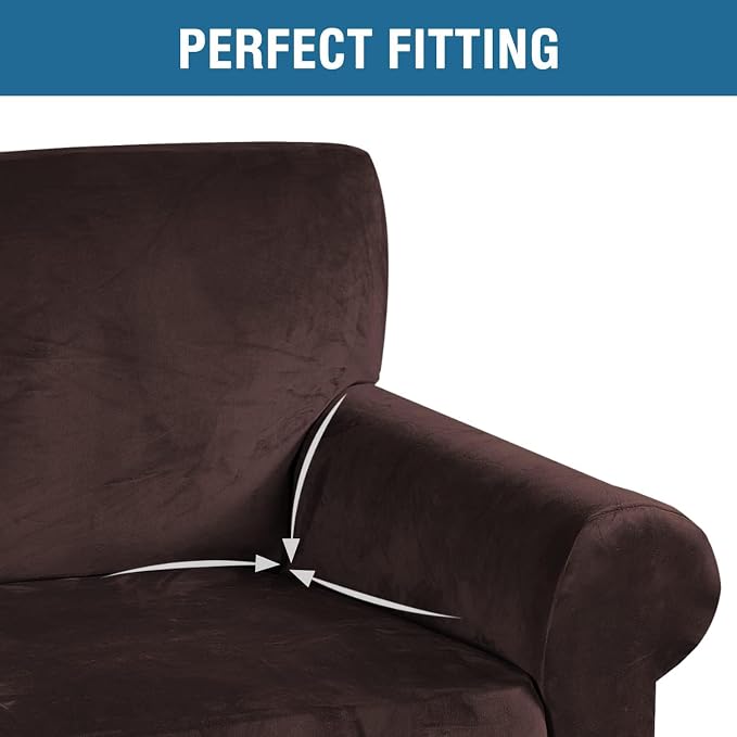 H.VERSAILTEX Stretch Velvet Sofa Covers Large Couch Covers Sofa Slipcovers - Image 4