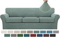 Turquoize 4 Piece Sofa Covers for 3 Cushion Couch Sofa Slipcover Soft Couch by Turquoize