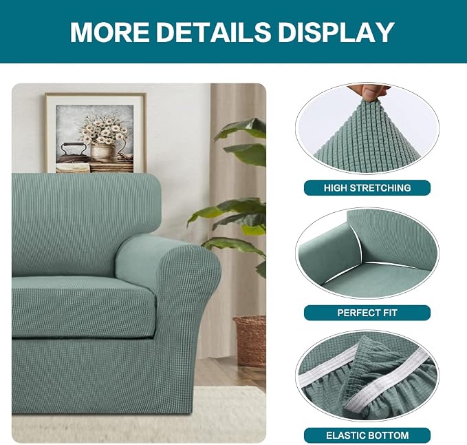 Turquoize 2 Piece Chair Covers Chair Slipcovers - Image 4