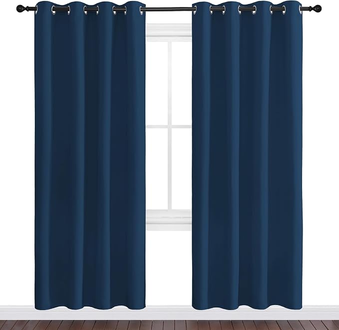 NICETOWN Moroccan Blue Blackout Curtains 78" Long, 2 Pieces - Image 2