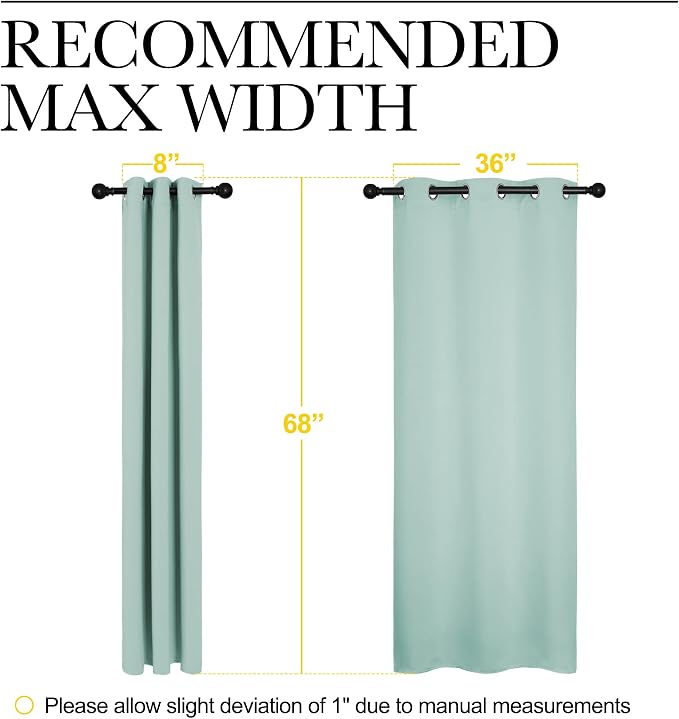 NICETOWN Aqua Blue Room Darkening Curtains - Image 7
