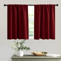 RYB HOME Short Burgundy Red Blackout Curtains by RYBHOME
