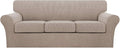 Turquoize 4 Piece Sofa Covers for 3 Cushion Couch Sofa Slipcover Soft Couch by Turquoize