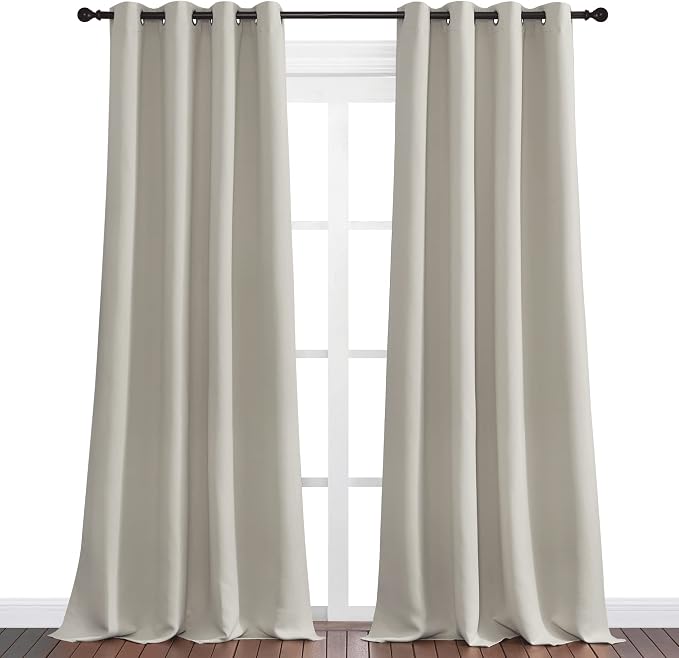 NICETOWN Natural Room Darkening Curtains 90" Long - Image 2