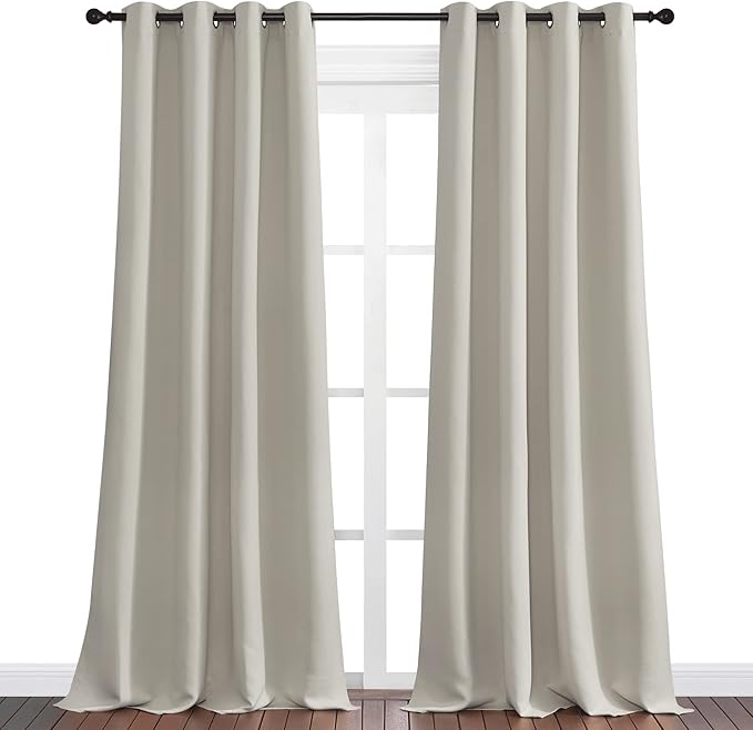 NICETOWN Natural Room Darkening Curtains 108" Long - Image 2