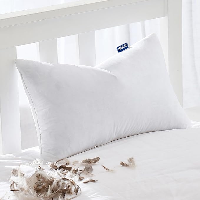 MIULEE Feather Pillow Insert 12x20, Decorative Down Throw Pillow Insert Fluffy by MIULEE