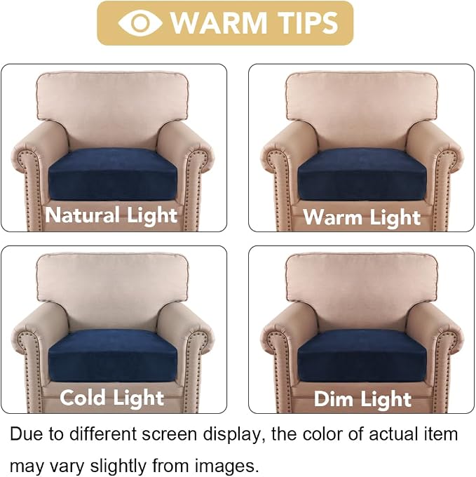 H.VERSAILTEX Velvet Stretch Couch Cushion Cover Plush Cushion Slipcover - Image 6
